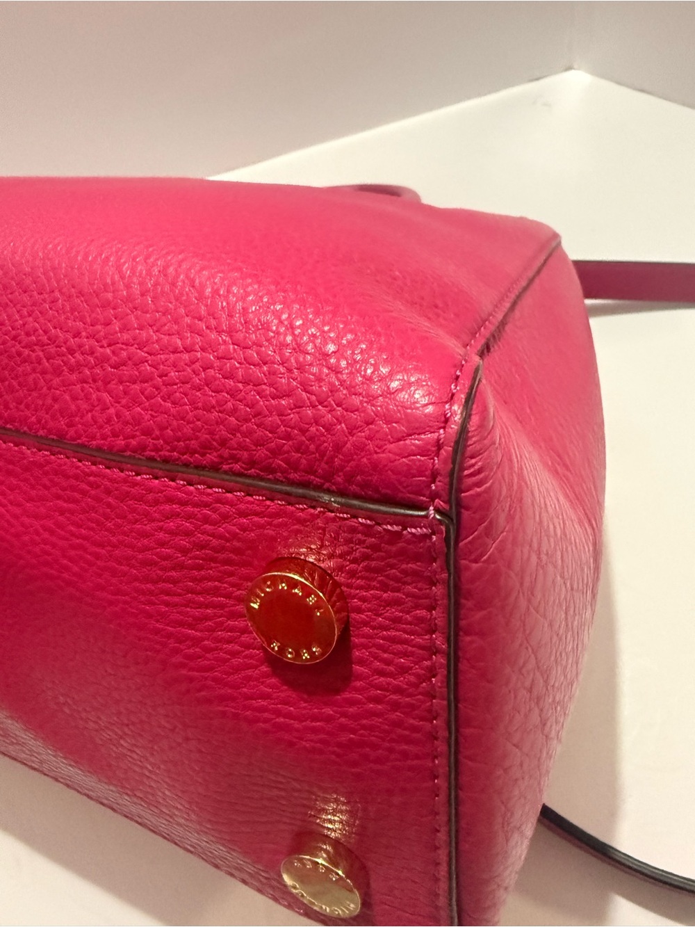 MICHAEL Michael Kors Sutton Medium Pink Pebbled Leather Satchel - Picture 12 of 13